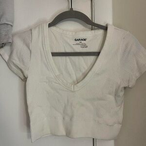 white garage seamless crop top